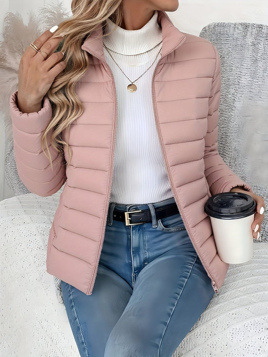 Women's Stand Collar Light Padded Quilted Coat