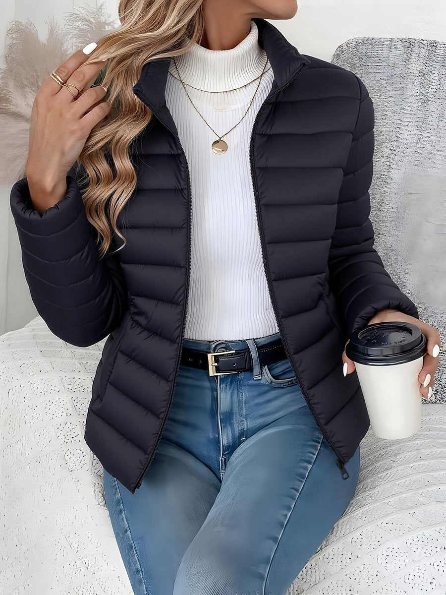 Women's Stand Collar Light Padded Quilted Coat