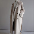 Women's Long Soft Knit Double-Breasted Coat