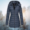 Women's Long Quilted Padded Jacket with Hood
