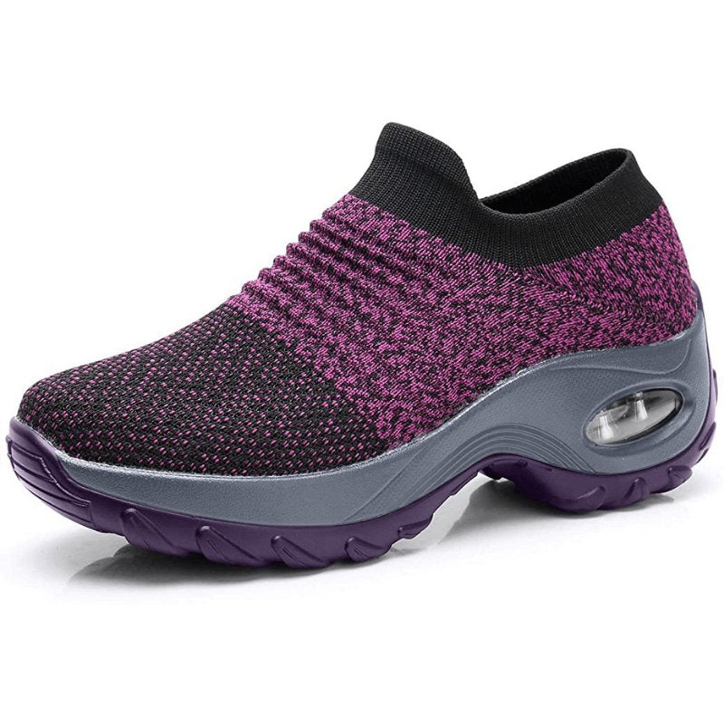 Women's Air-Cushioned Sole Sock-Like Knit Orthopedic Sneakers