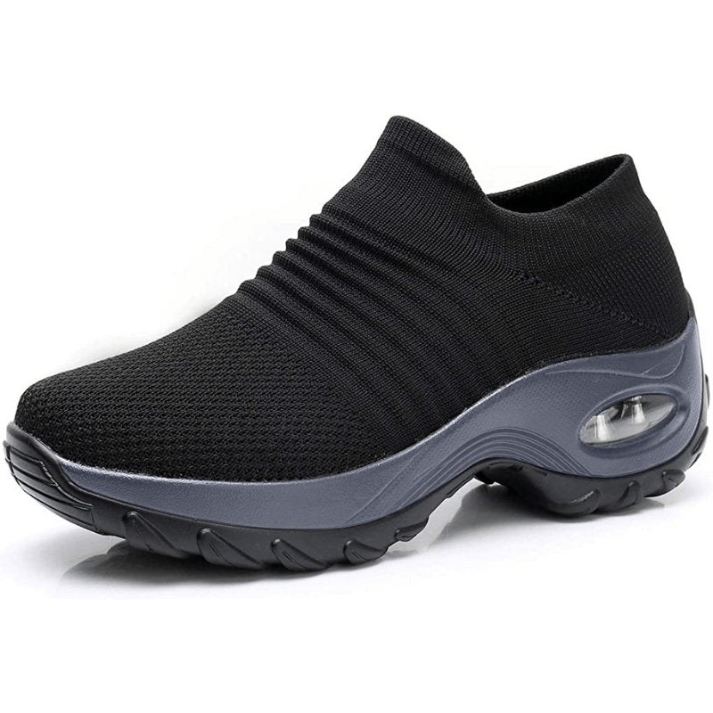 Women's Air-Cushioned Sole Sock-Like Knit Orthopedic Sneakers