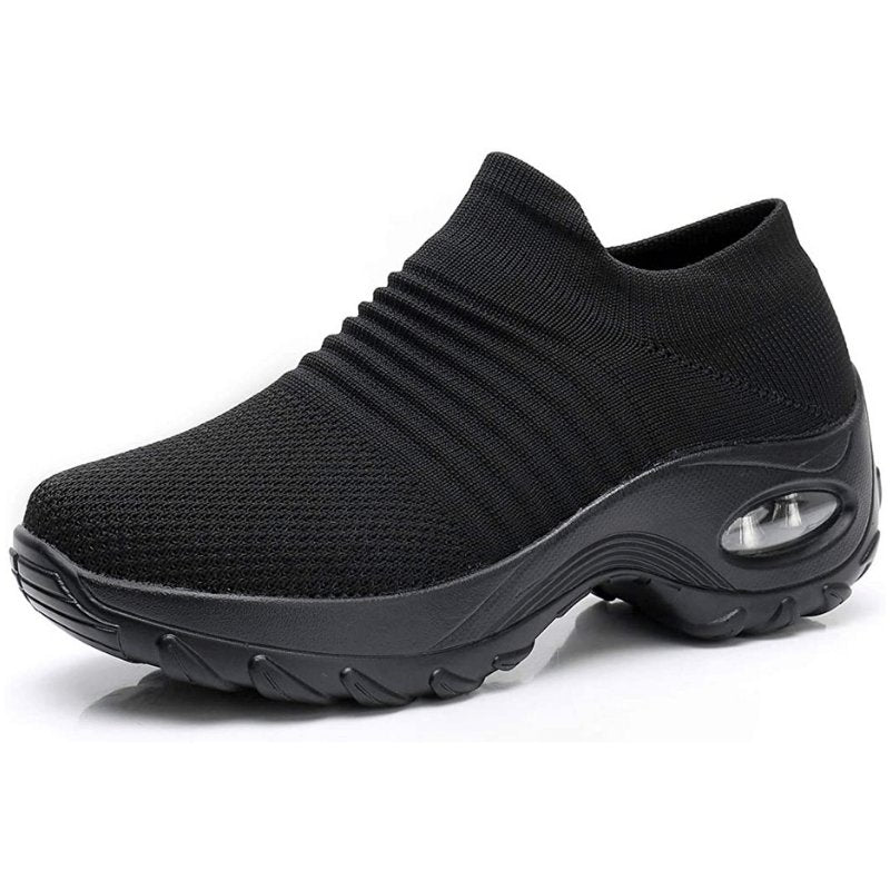 Women's Air-Cushioned Sole Sock-Like Knit Orthopedic Sneakers