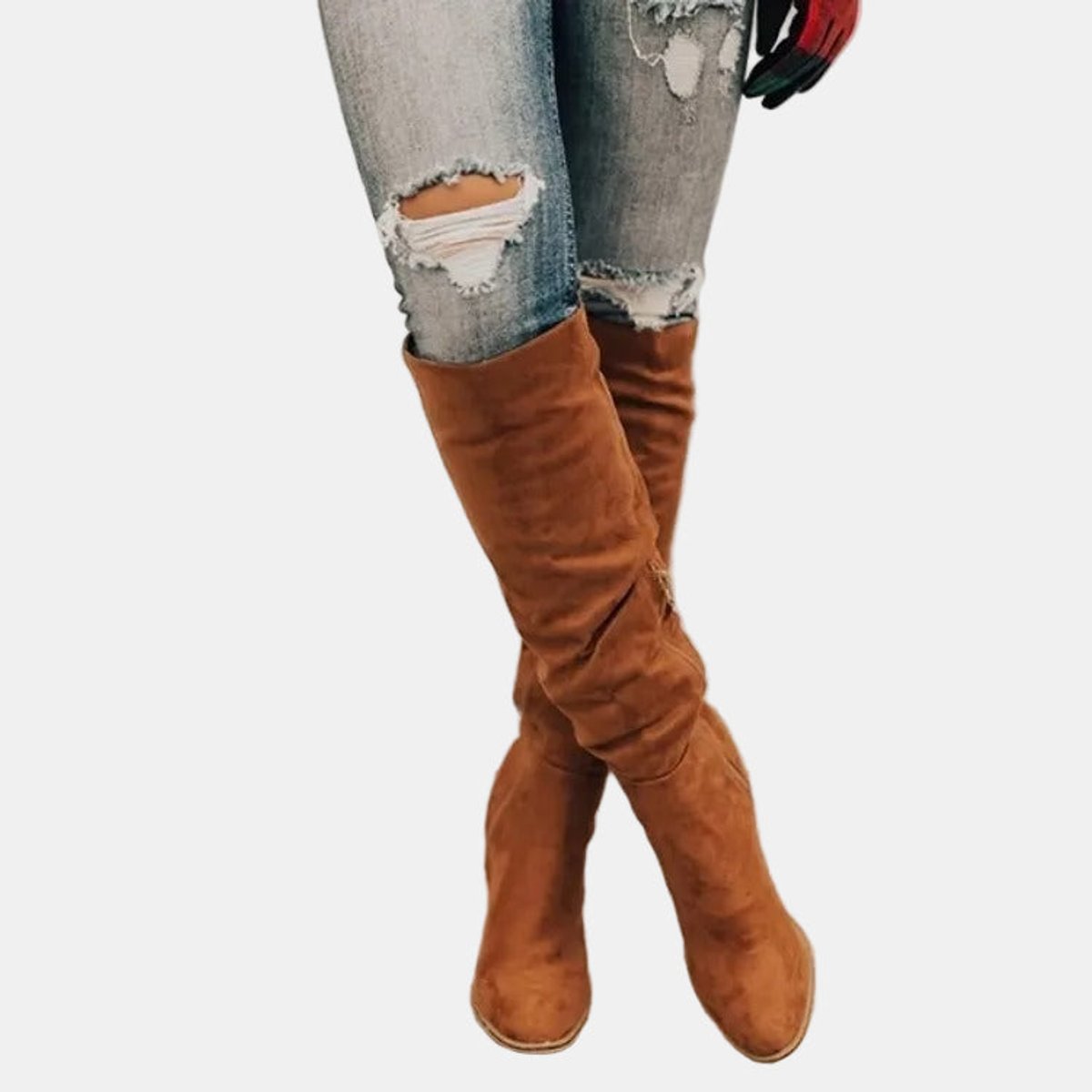 Women's Stretch Thigh-High Block Heel Boots