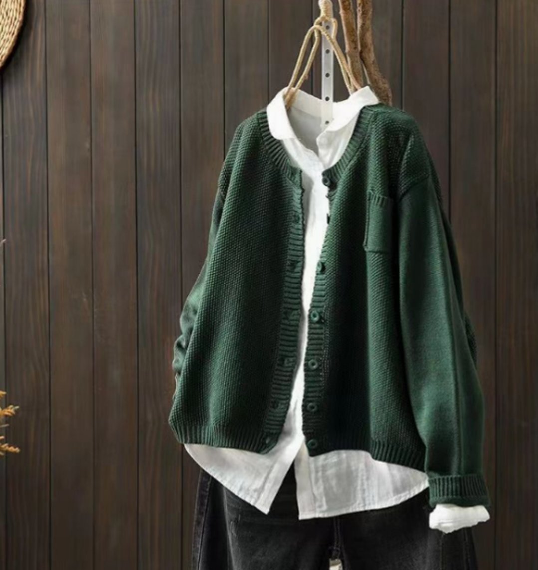 Women's Button-Up Oversized Knit Cardigan for Layering