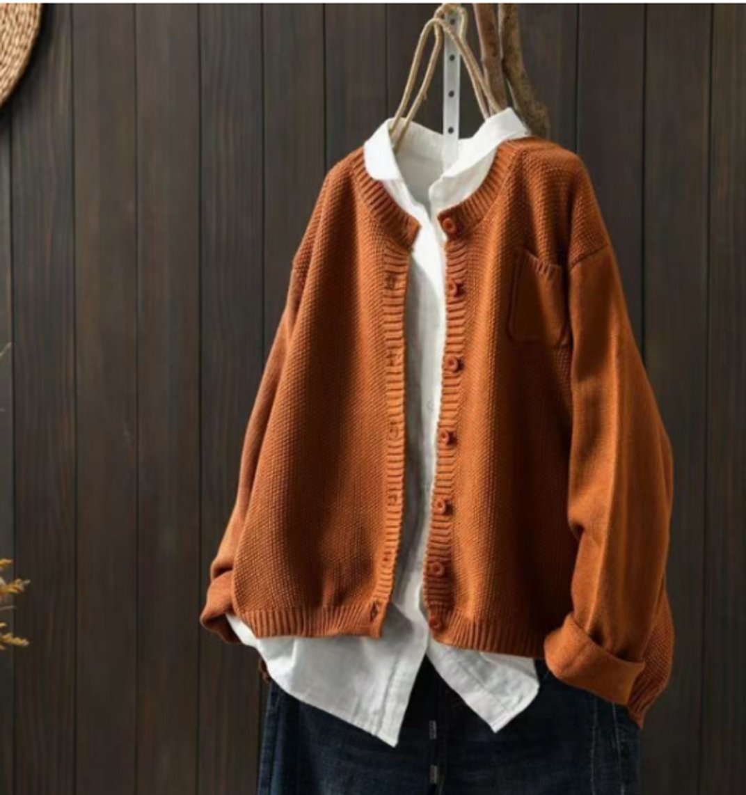 Women's Button-Up Oversized Knit Cardigan for Layering