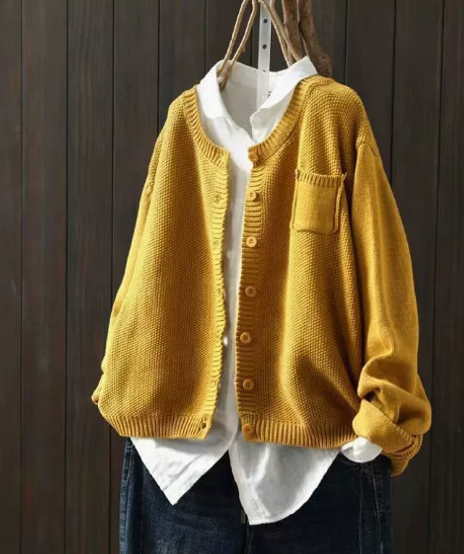 Women's Button-Up Oversized Knit Cardigan for Layering