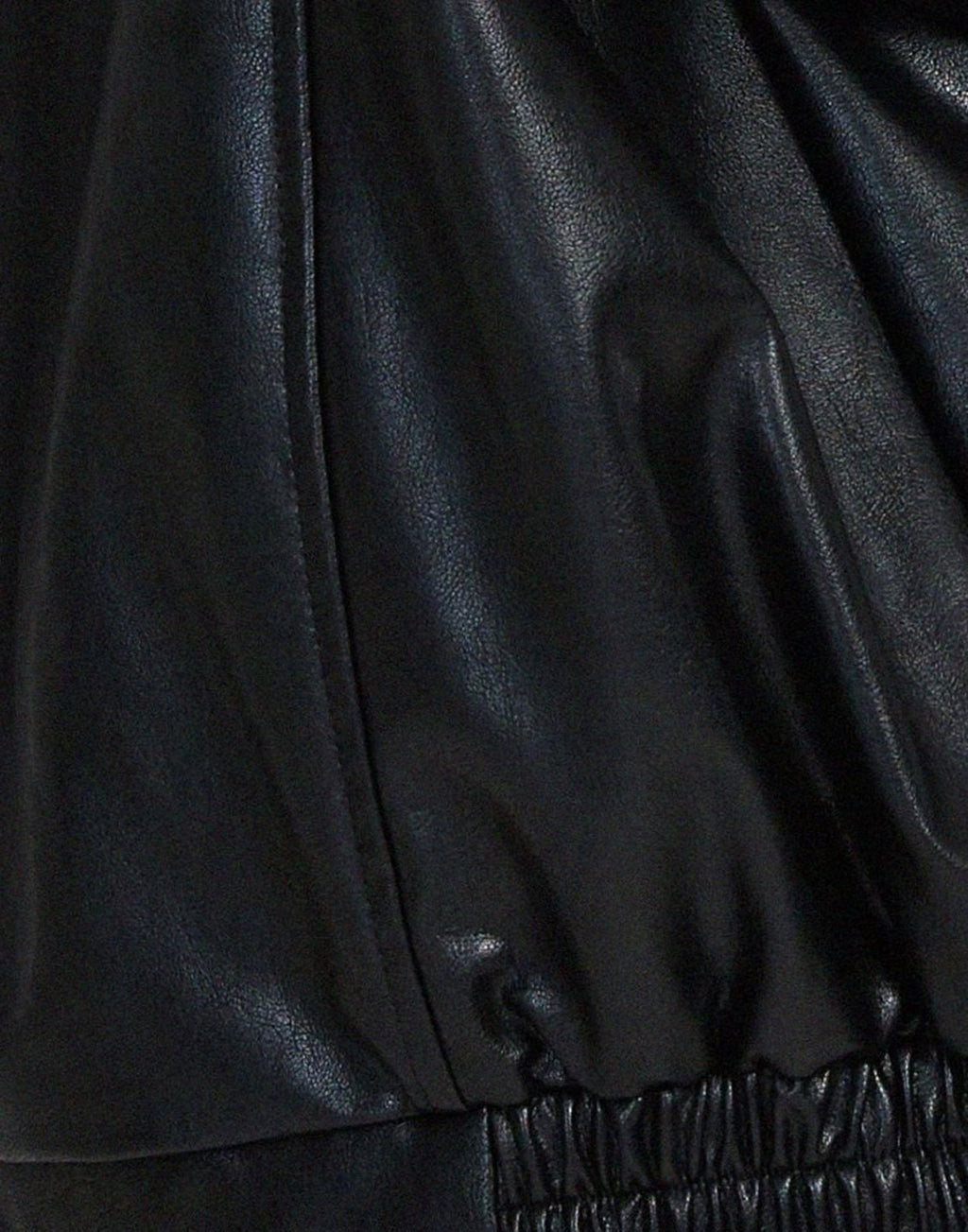 Women's Boxy Drop Shoulder Vegan Leather Bomber Coat