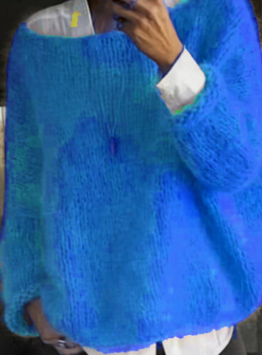 Women's Long Sleeve Fuzzy Oversized Knit Sweater