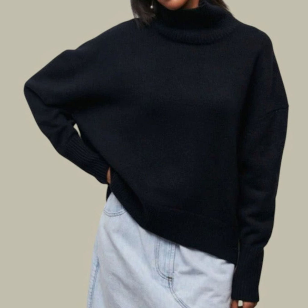 Women's Chunky Ribbed Turtleneck Knit Sweater Oversized