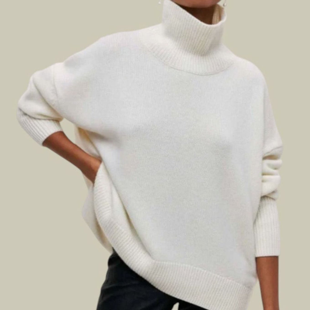 Women's Chunky Ribbed Turtleneck Knit Sweater Oversized