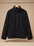 Women's High Collar Full-Zip Plush Fleece Coat