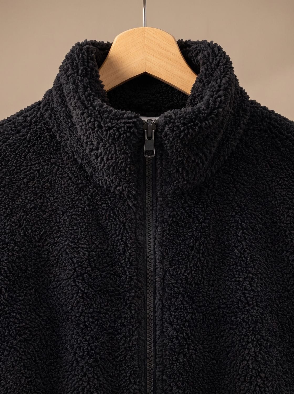 Women's High Collar Full-Zip Plush Fleece Coat