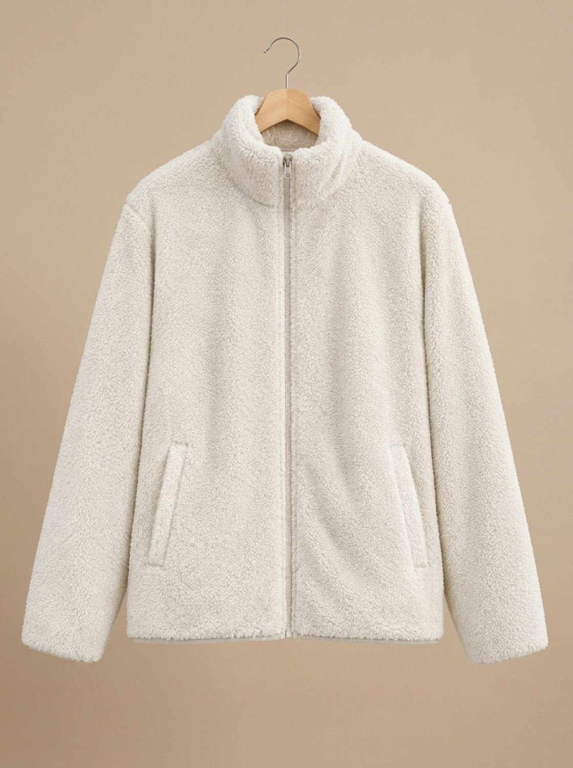 Women's High Collar Full-Zip Plush Fleece Coat