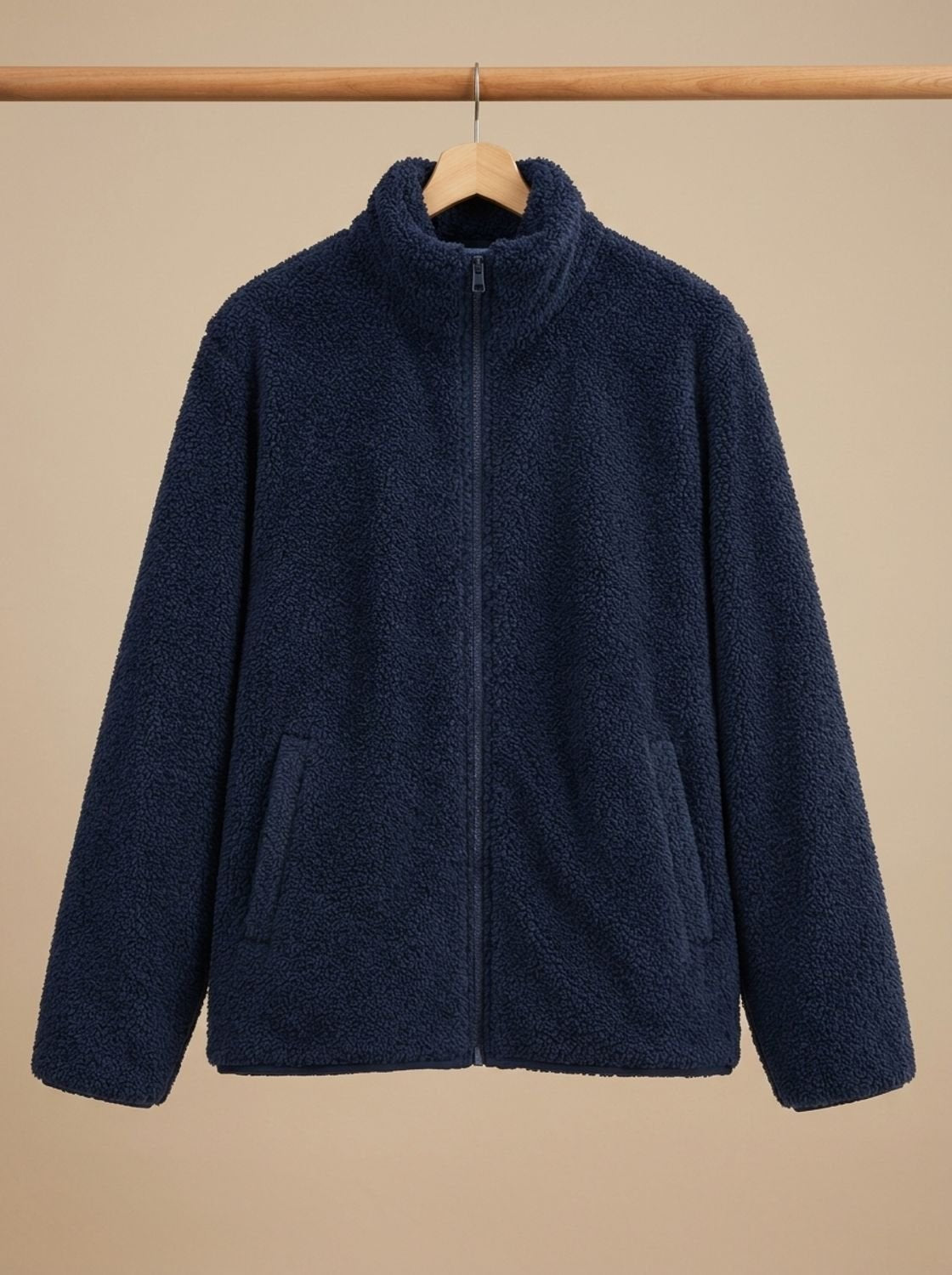 Women's High Collar Full-Zip Plush Fleece Coat