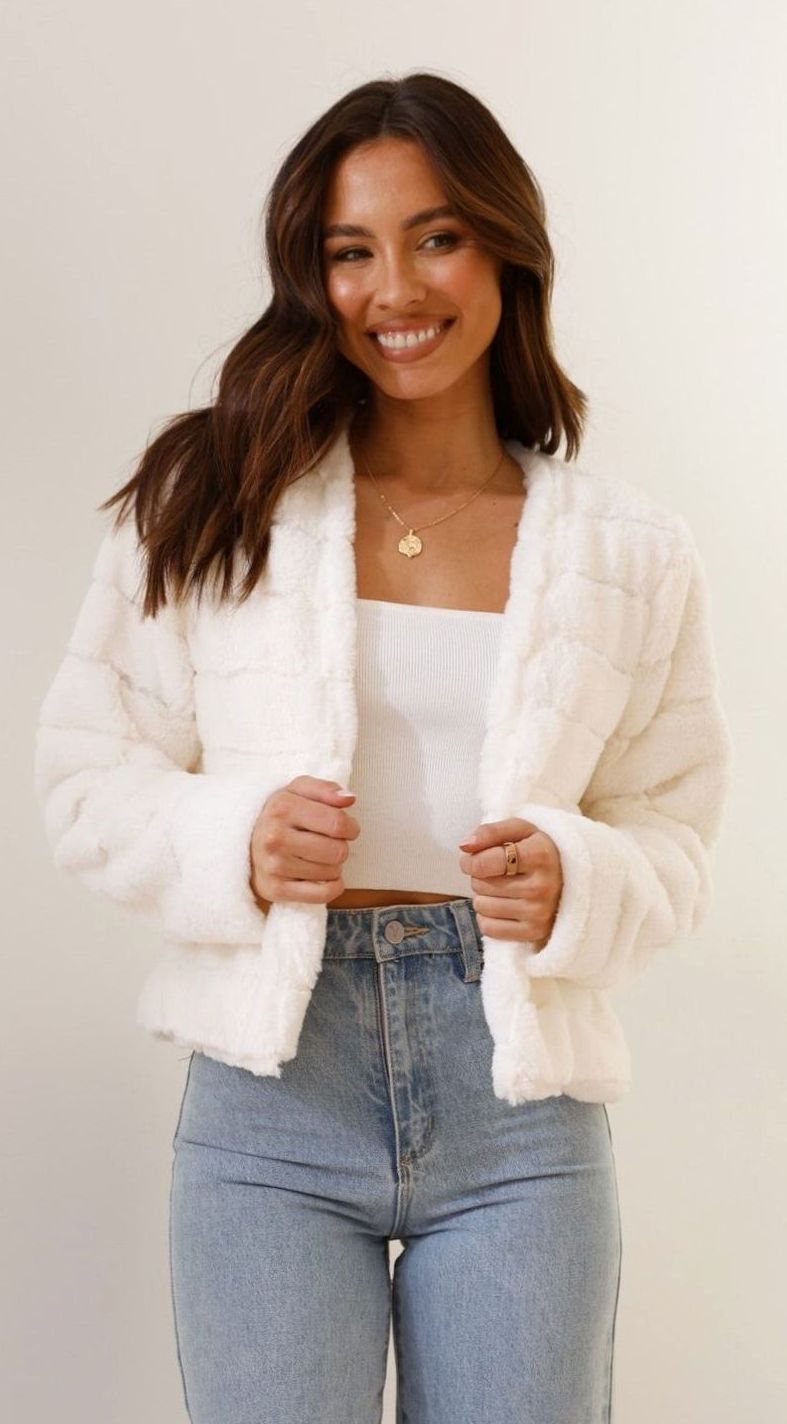 Women's Open-Front Padded Cropped Evening Coat