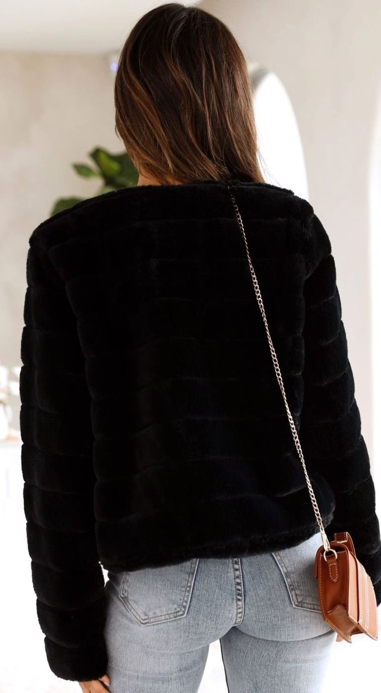 Women's Open-Front Padded Cropped Evening Coat