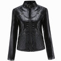 Women's Quilted Vegan Leather Moto Coat