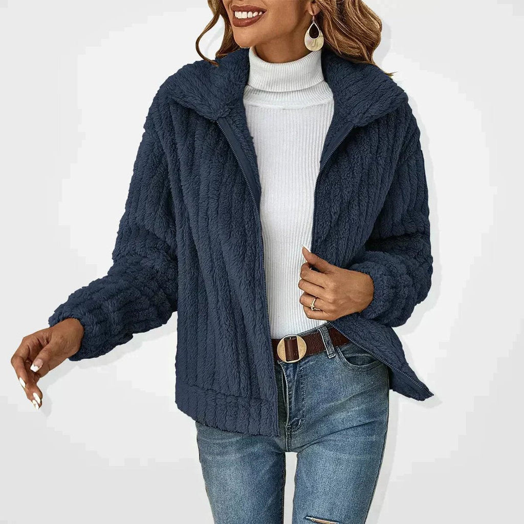 Women's Soft Plush Fleece Full-Zip Coat