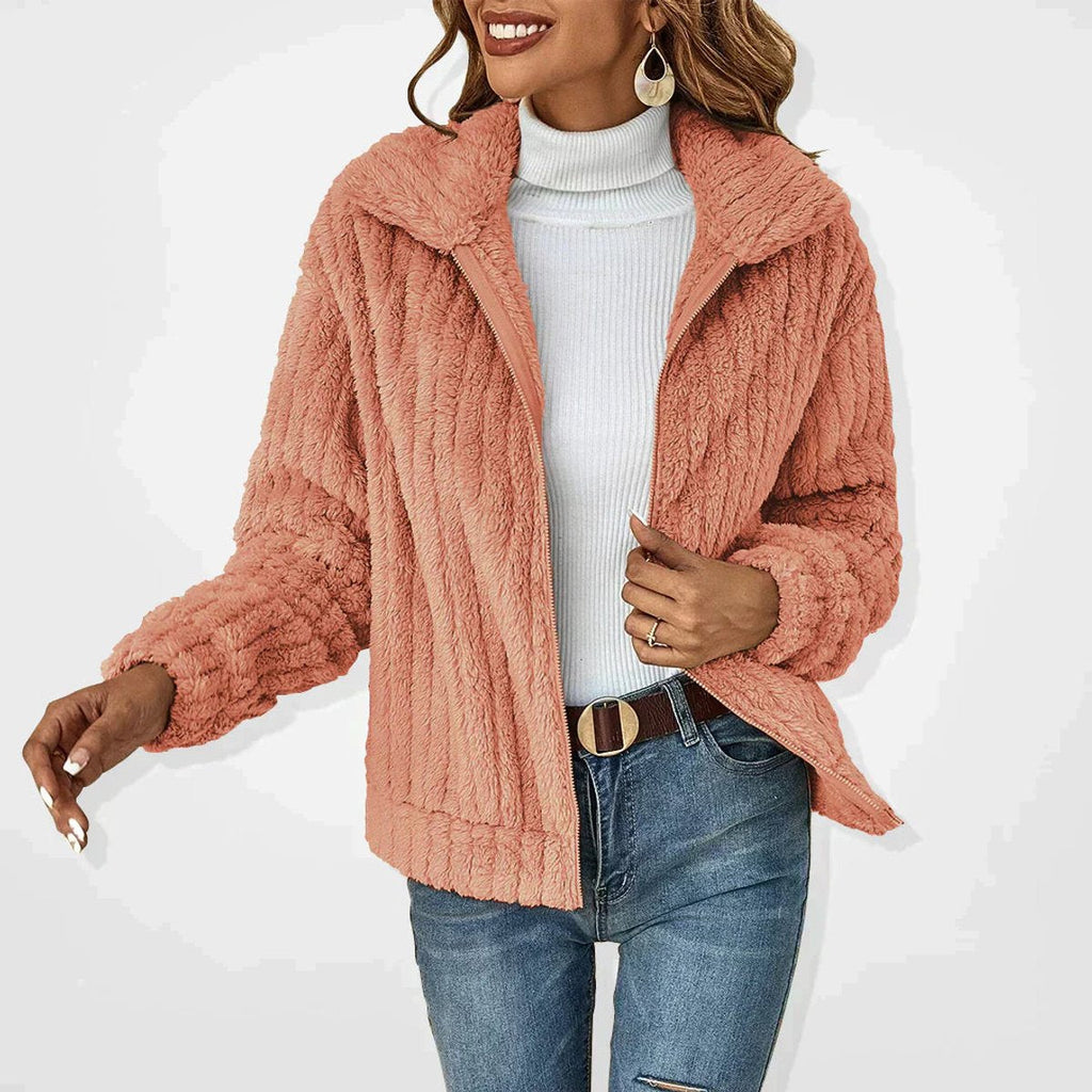 Women's Soft Plush Fleece Full-Zip Coat