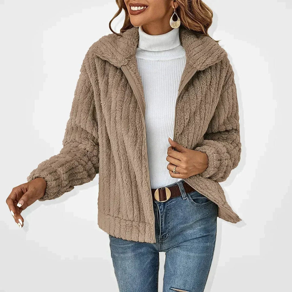 Women's Soft Plush Fleece Full-Zip Coat