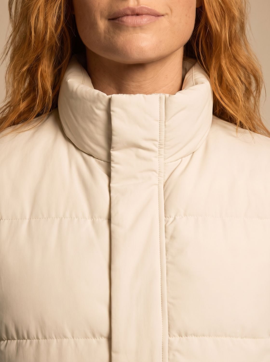 Women's High Neck Padded Vest with Flap Pockets