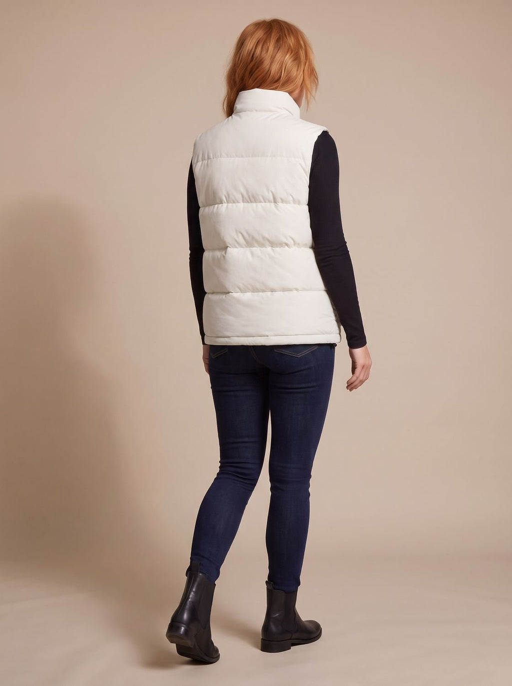 Women's High Neck Padded Vest with Flap Pockets
