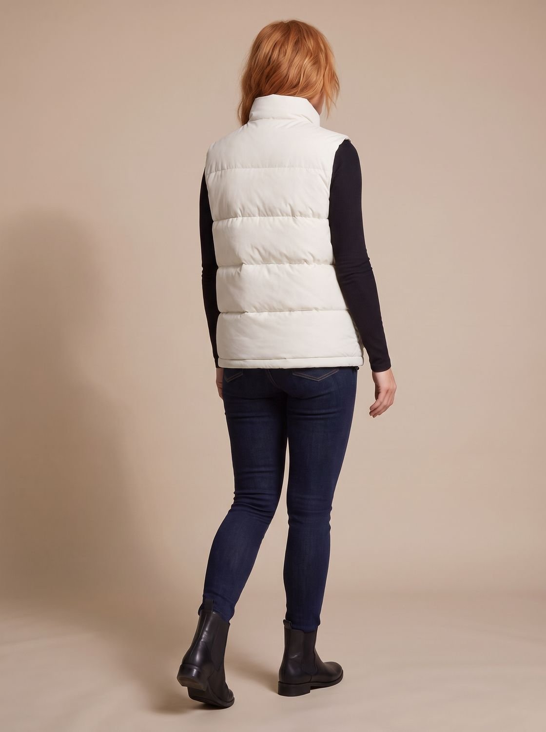 Women's High Neck Padded Vest with Flap Pockets
