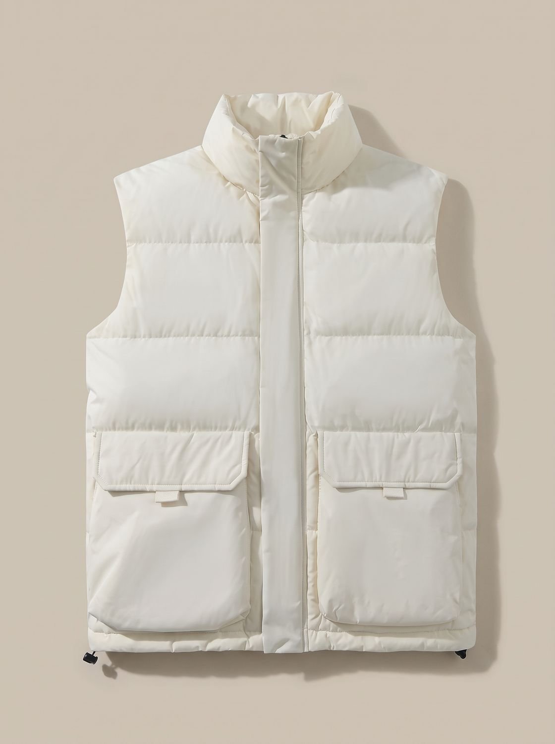 Women's High Neck Padded Vest with Flap Pockets