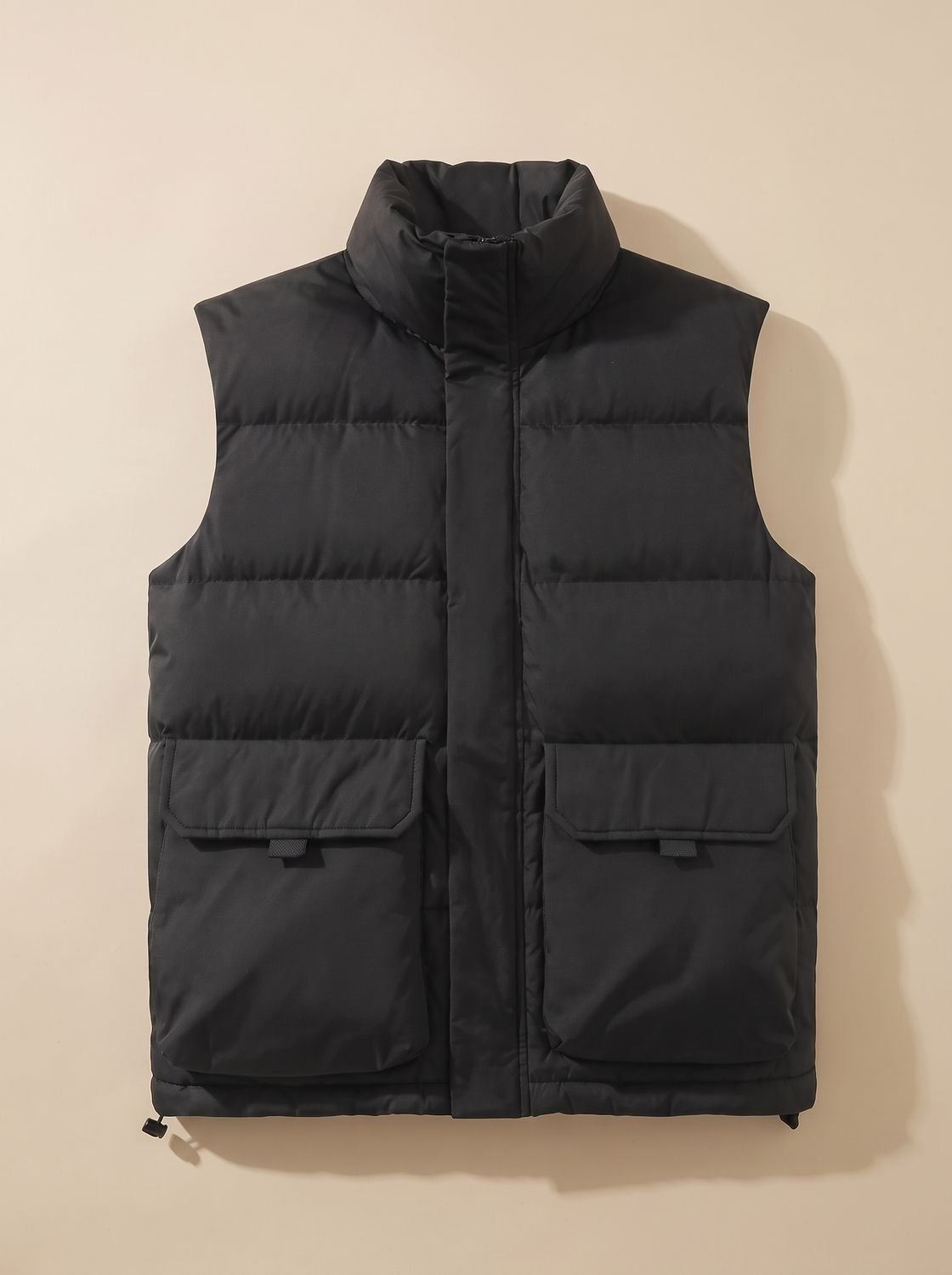 Women's High Neck Padded Vest with Flap Pockets