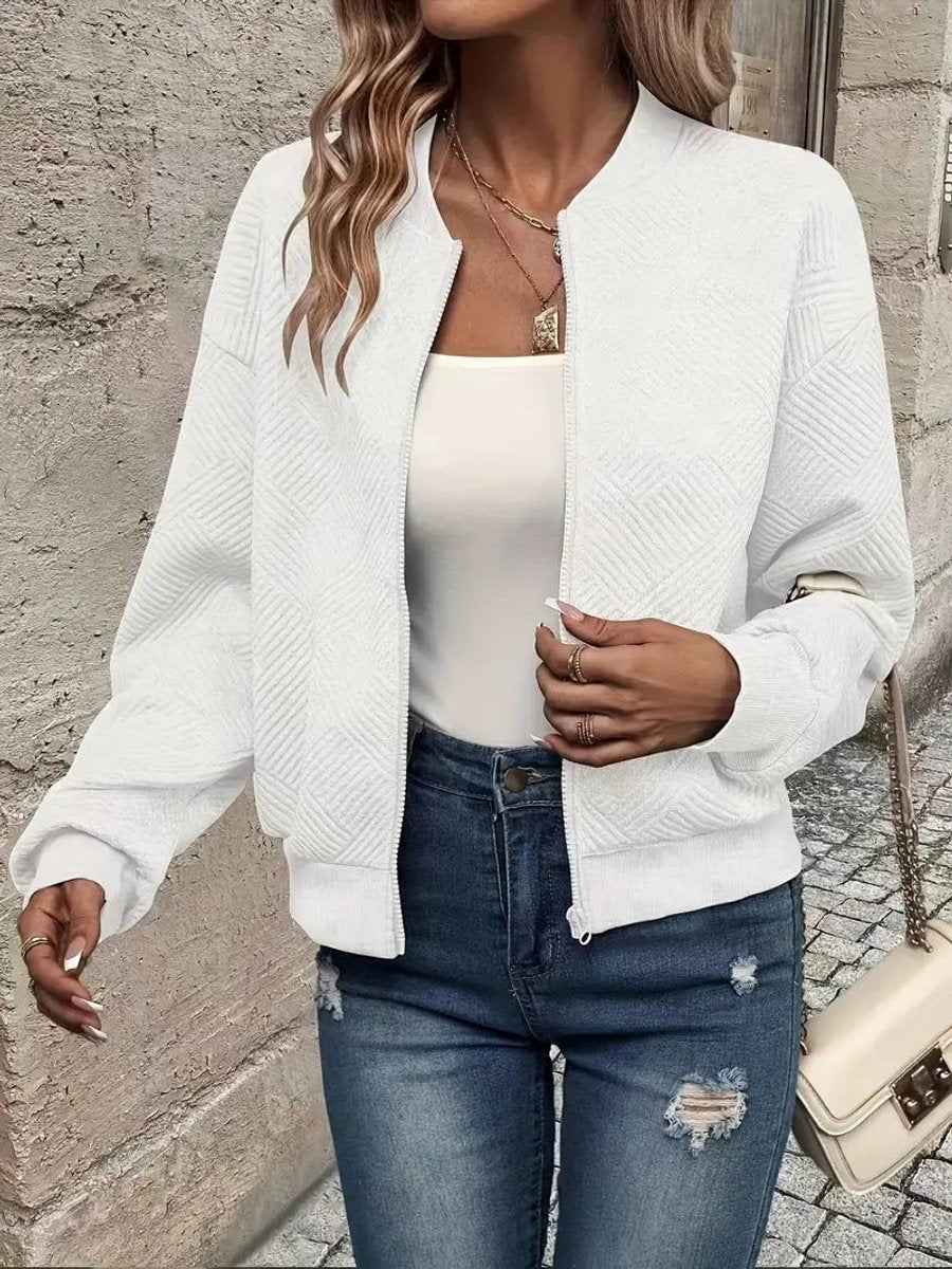 Women's Short Padded Quilted Bomber Coat