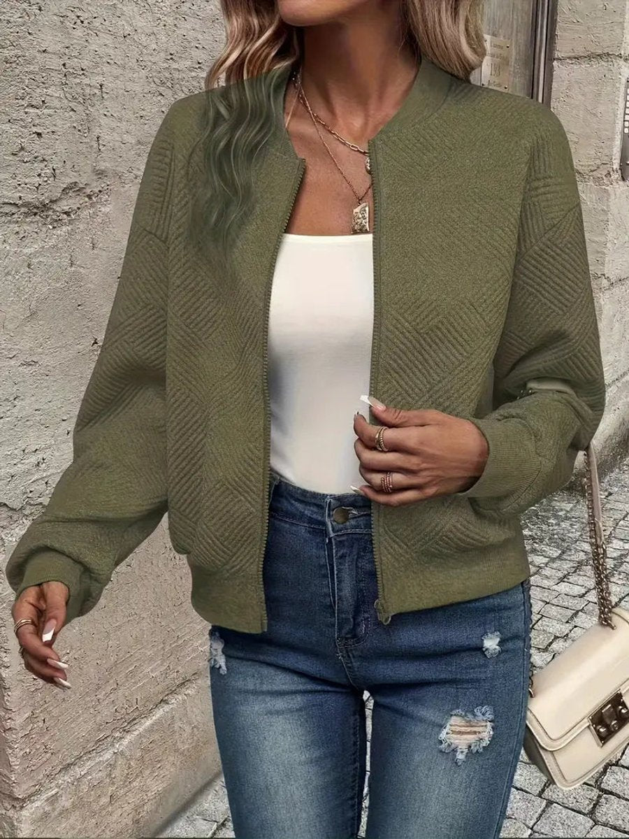 Women's Short Padded Quilted Bomber Coat
