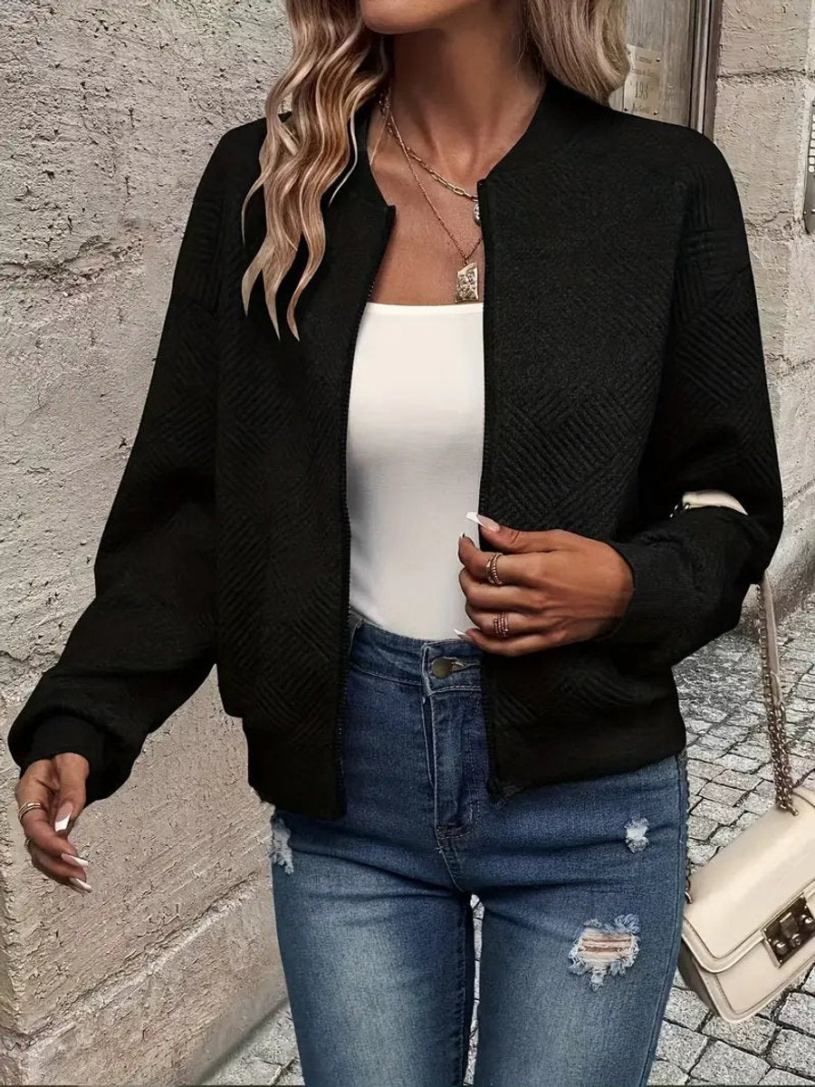 Women's Short Padded Quilted Bomber Coat