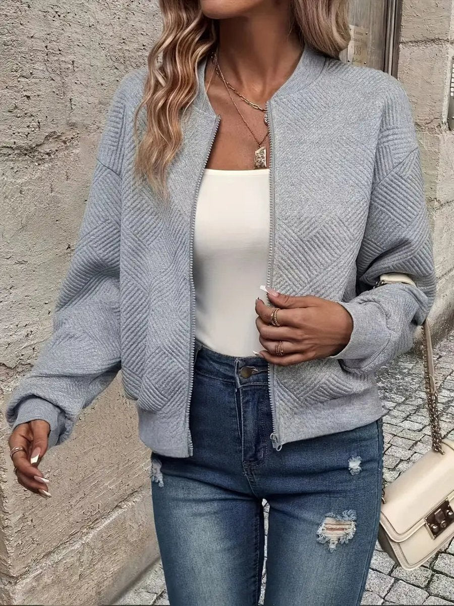 Women's Short Padded Quilted Bomber Coat