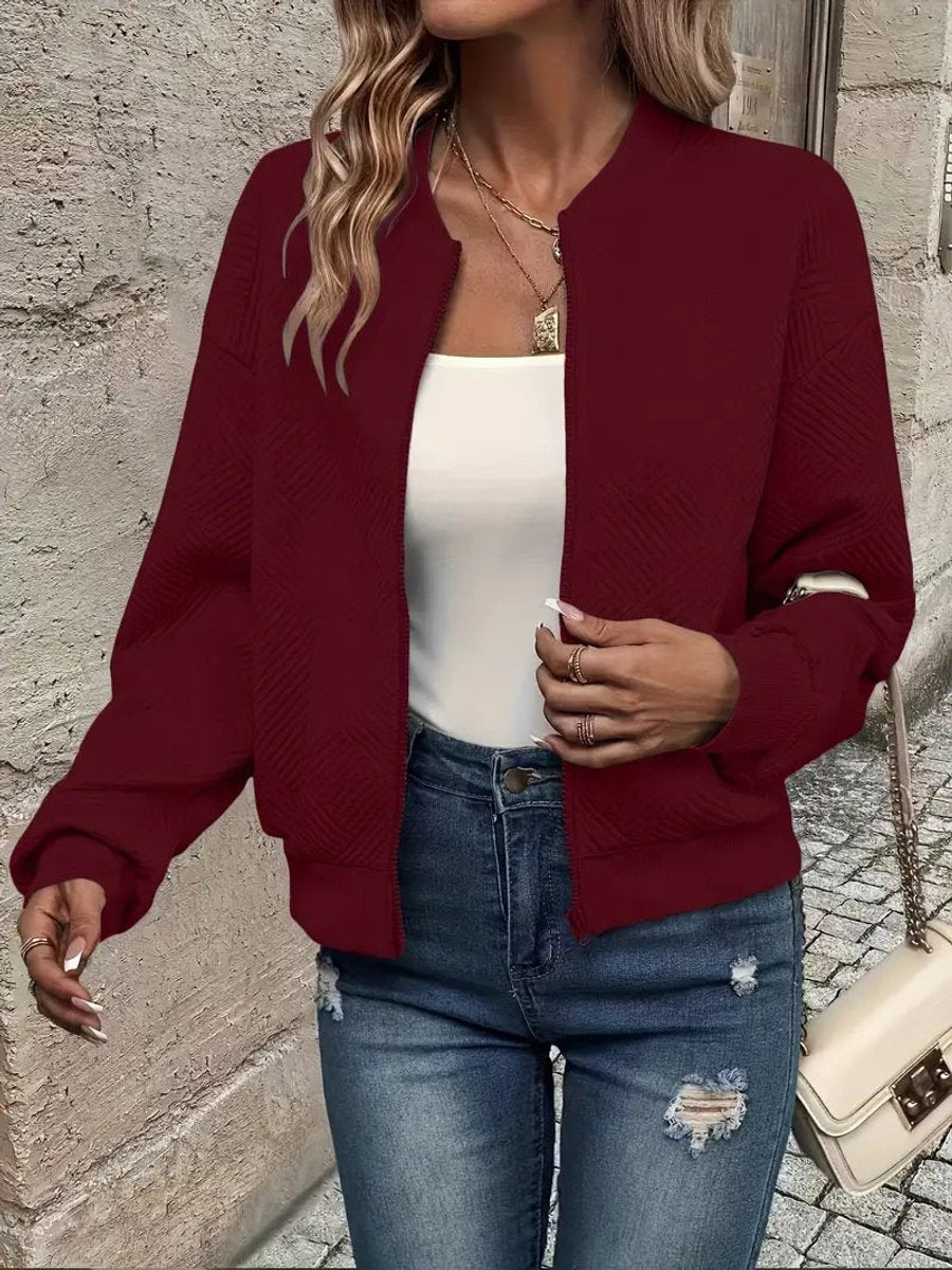 Women's Short Padded Quilted Bomber Coat