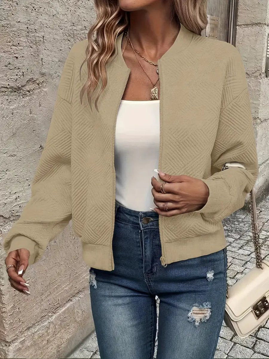 Women's Short Padded Quilted Bomber Coat