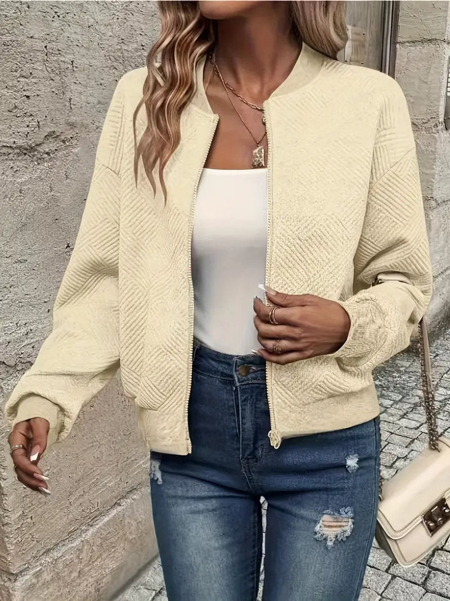 Women's Short Padded Quilted Bomber Coat