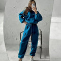 Women's Oversized Kangaroo Pocket Hoodie Cargo Jogger Set