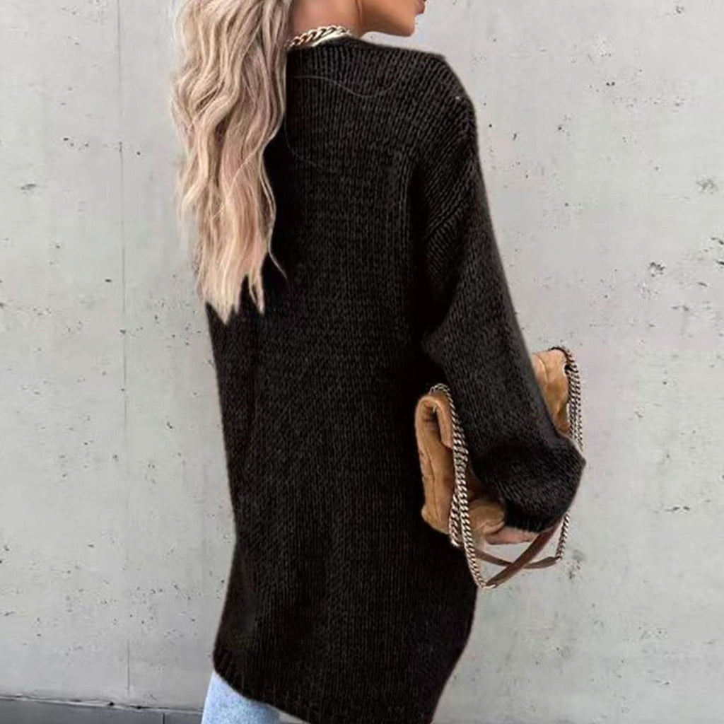 Women's Relaxed Long Open Drape Knit Sweater Cardigan