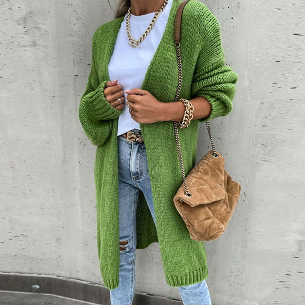 Women's Relaxed Long Open Drape Knit Sweater Cardigan