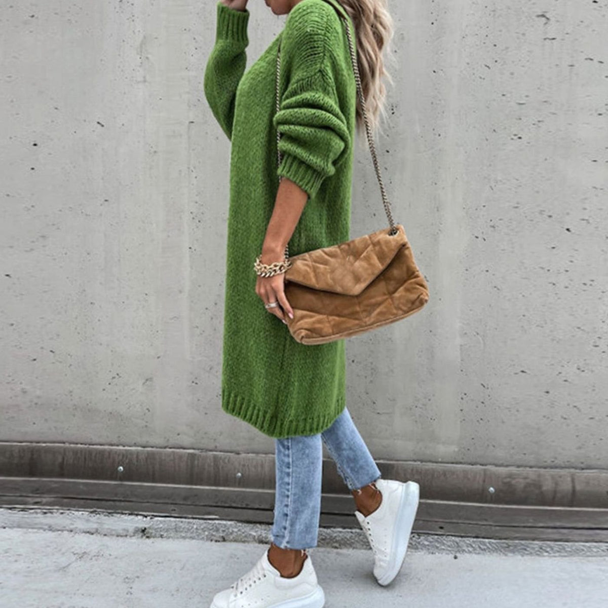 Women's Relaxed Long Open Drape Knit Sweater Cardigan