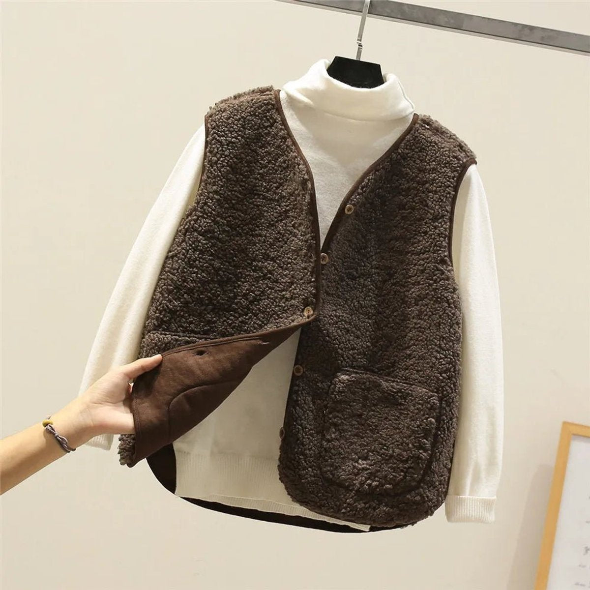 Women's Two-Way Sherpa Fleece Gilet