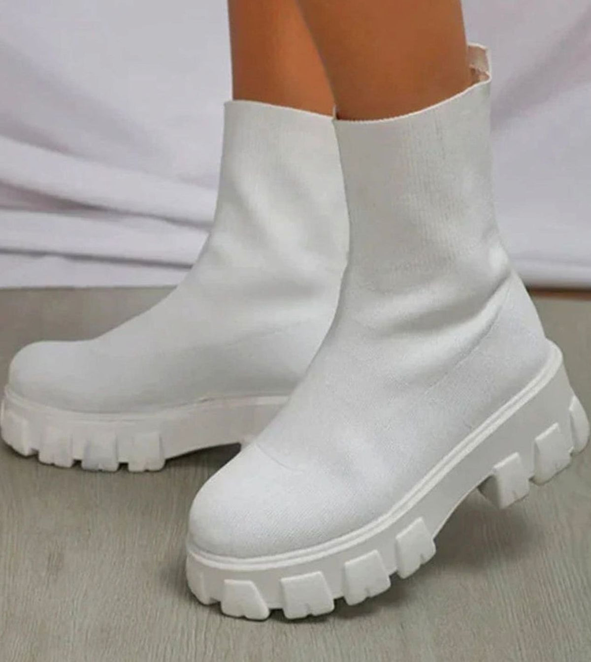Women's Lug Sole Stretch Knit Pull-On Sock Booties