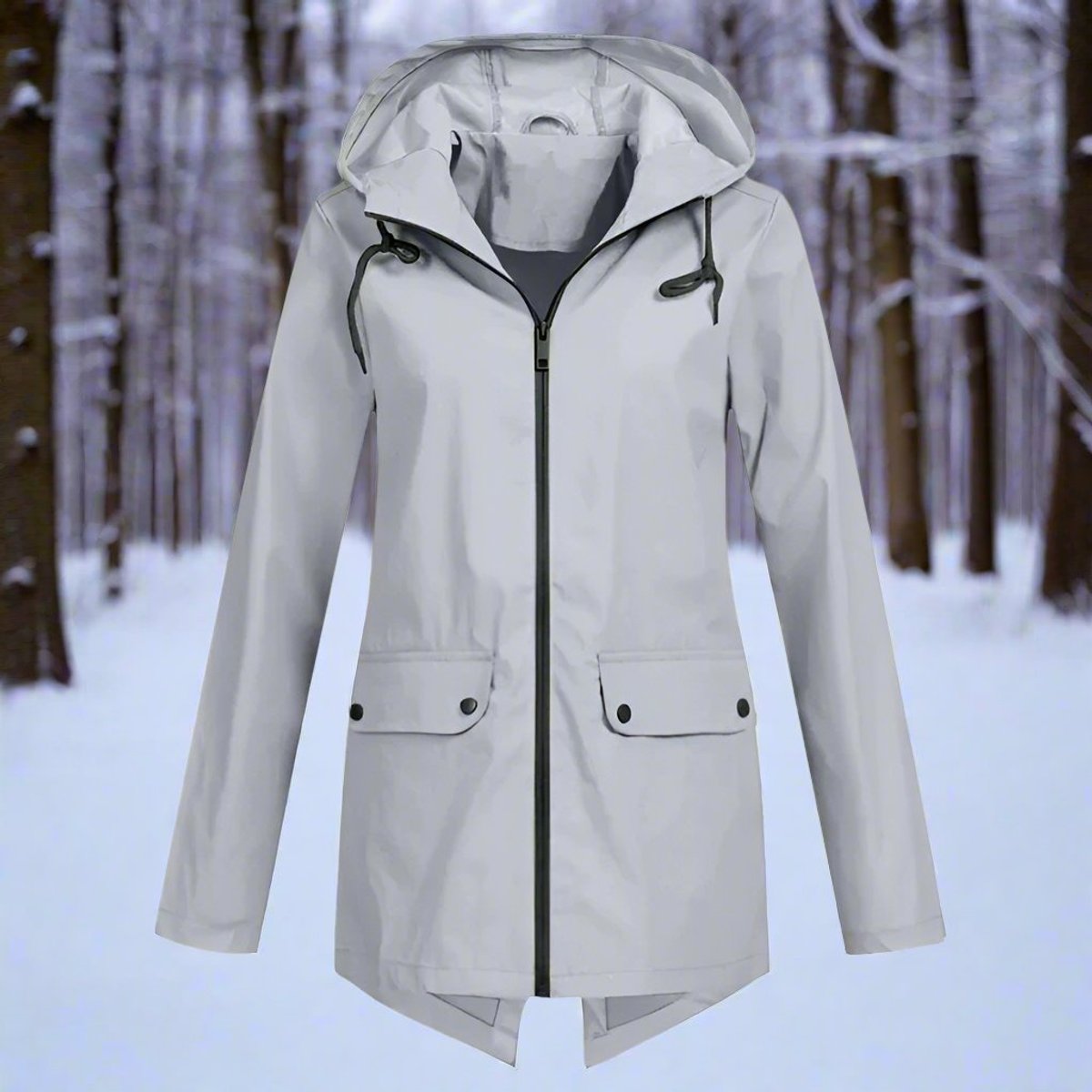 Women's Longline Waterproof Relaxed Rain Coat