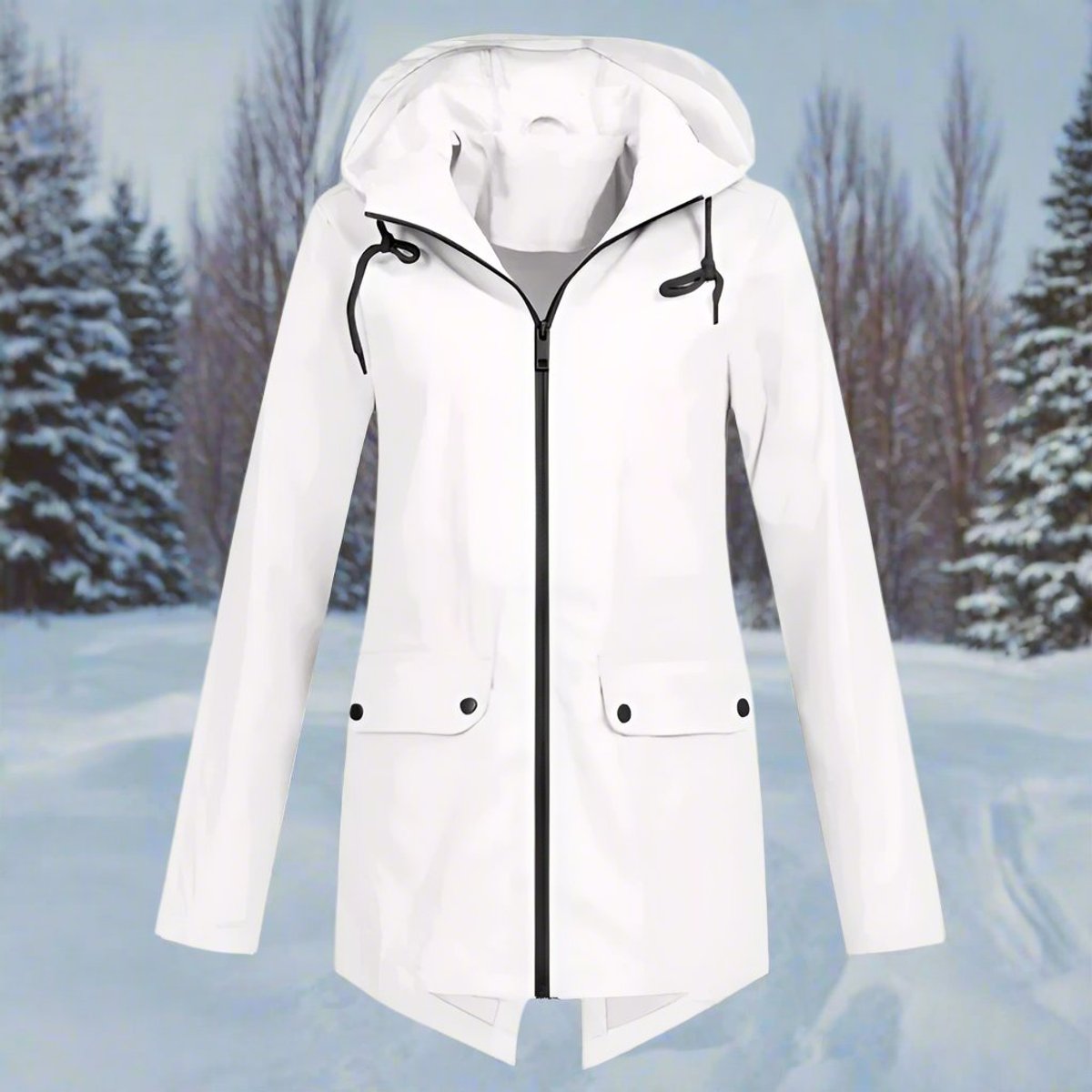 Women's Longline Waterproof Relaxed Rain Coat