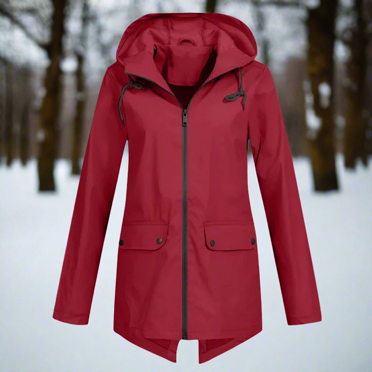 Women's Longline Waterproof Relaxed Rain Coat