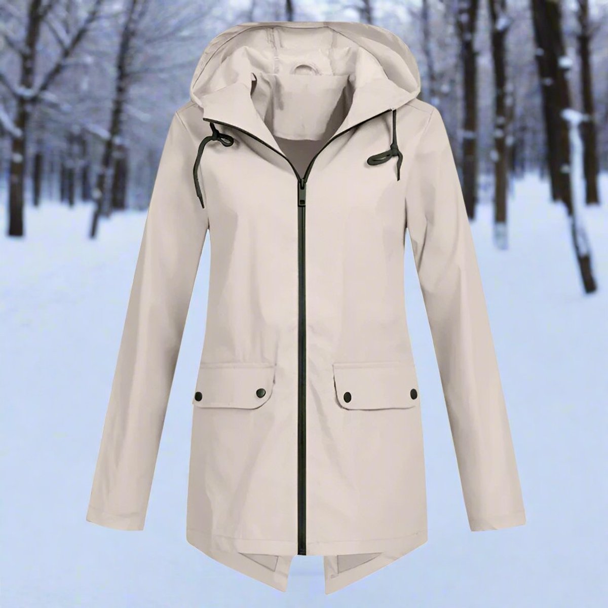 Women's Longline Waterproof Relaxed Rain Coat