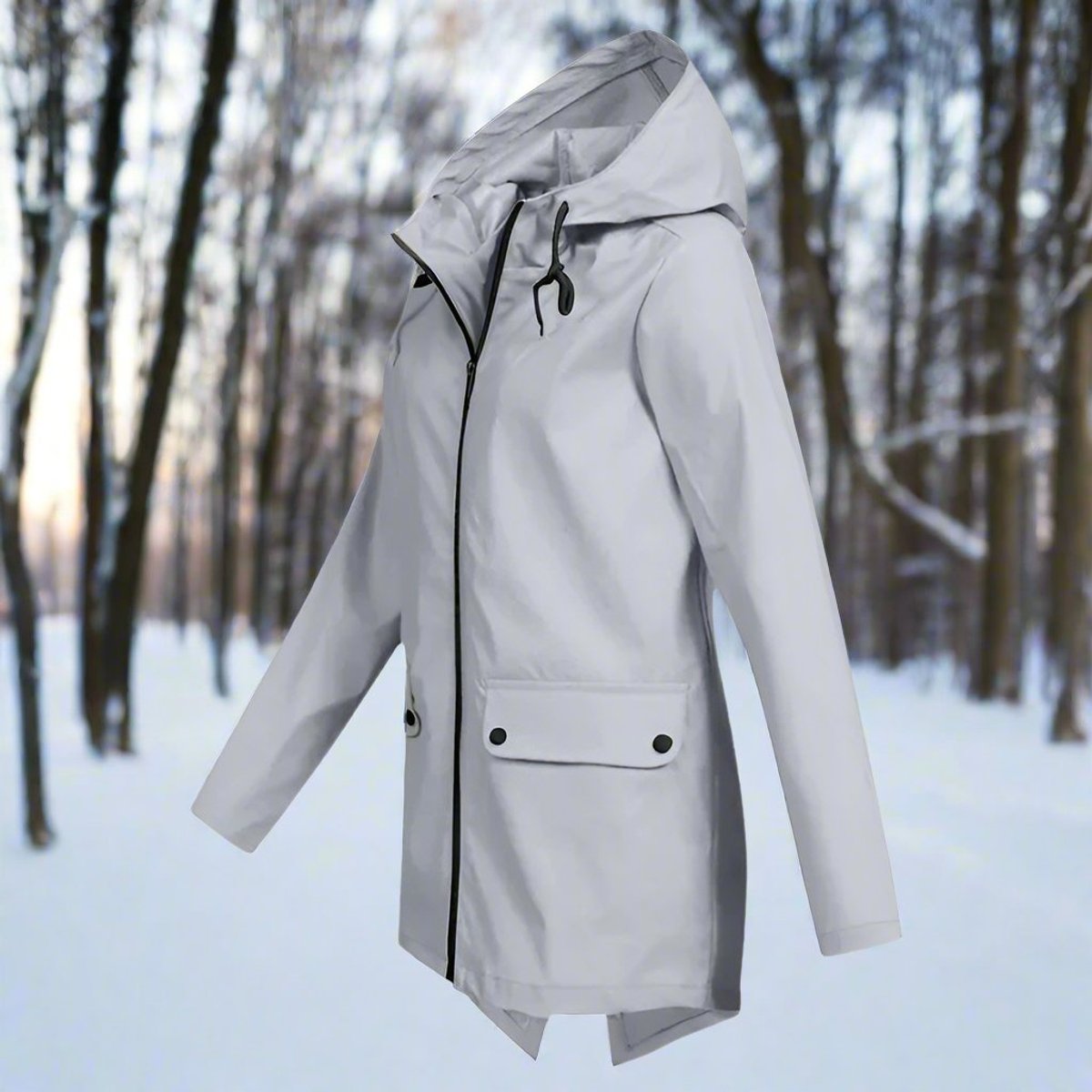 Women's Longline Waterproof Relaxed Rain Coat