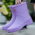 Women's Waterproof Rubber Rain Boots with Pull Loop