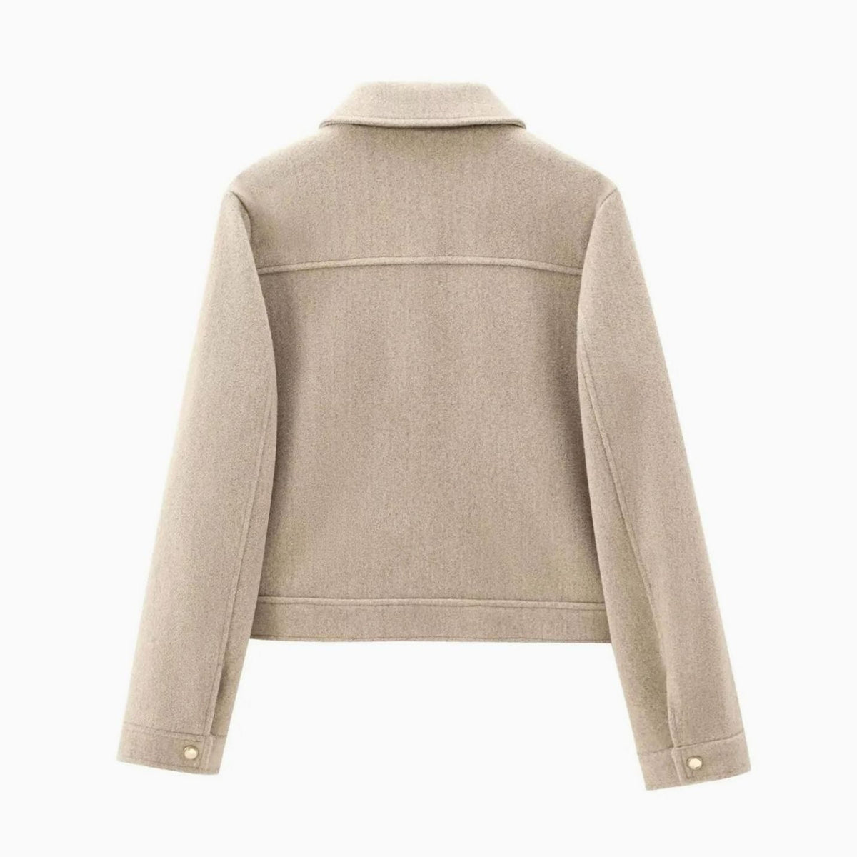 Women's Short Wool Zip Bomber Style Jacket